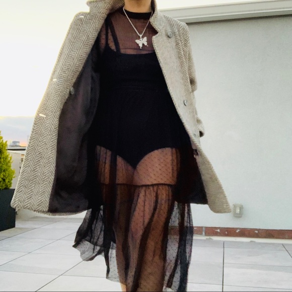 Who What Wear Boho Sheer Full Lace Mesh Long Dress - Picture 7 of 16